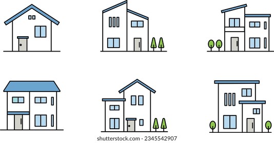 Simple Vector House Icon Illustration Set