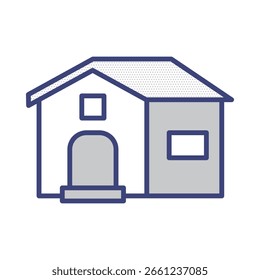 Icono de casa de Vector simple en estilo de línea monótona
