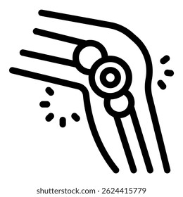 Simple vector of a human knee suffering from arthritis, ideal for medical and educational projects
