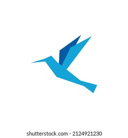 Simple vector hummingbird icon to use in logo, websites, and other projects, bird vector illustration.