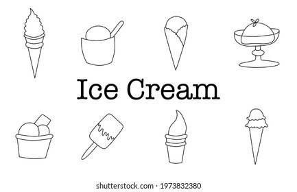 Simple Vector Ice Cream Background Pattern With Ice Cream Cones Sundae Bar And Cup