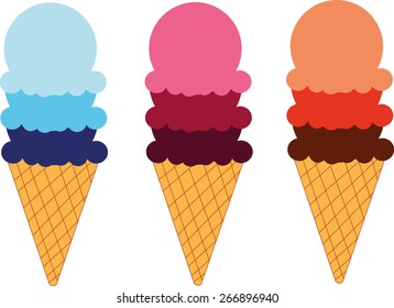 Simple vector ice cream illustration