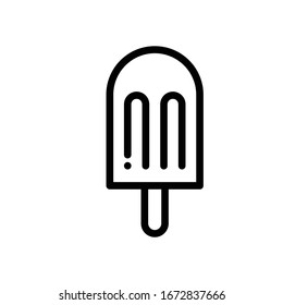 Simple Vector Ice cream on stick line icon. EPS 10