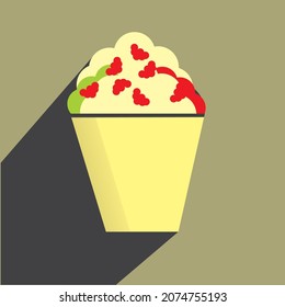 a simple vector of ice cream on the table