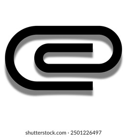 Icono de Vector simple de un Clip de papel 3d con sombra.