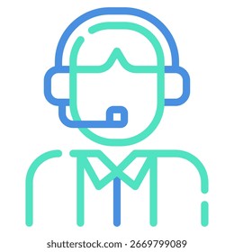 Ícone vetor simples de um assistente virtual alimentado por IA Para web, app, infográfico, etc