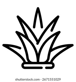 Einfaches Vektorsymbol eines Aloe Vera Blattes für Web, App, Infografik usw.