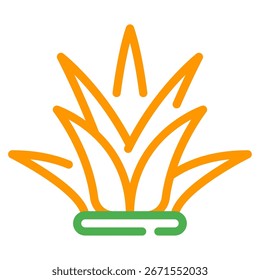 Einfaches Vektorsymbol eines Aloe Vera Blattes für Web, App, Infografik usw.