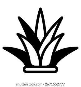 Icono de Vector simple de una hoja de aloe vera para Web, App, infografía, etc