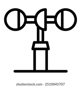Simple vector icon of an anemometer measuring wind speed and direction