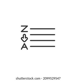 simple vector icon arrange alphabetically editable. isolated on white background. 