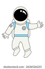 Simples ícone vetorial de um astronauta em um traje espacial, ideal para projetos com temas espaciais, científicos ou de exploração.