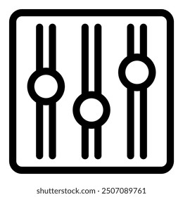 Simple vector icon of an audio control panel, perfect for representing sound adjustment and mixing