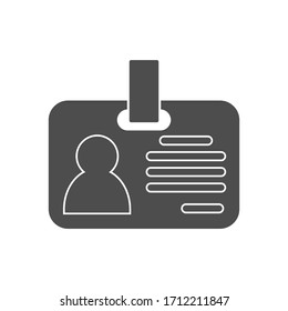 simple vector icon of a badge or ID card. Simple stock design isolated on a white background for websites and apps
