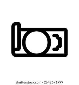 Simple vector icon of banknote silhouette, black color