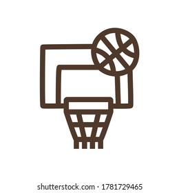 Simple vector icon with basketball