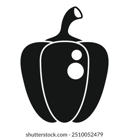 Simple vector icon of a bell pepper with a stem, isolated on a white background