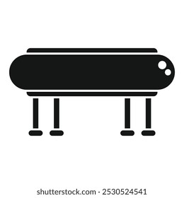 Icono de Vector simple de un gran tanque de aceite industrial de pie en cuatro patas, almacenando combustible