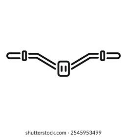 Simples ícone vetorial de um guiador de bicicleta com um velocímetro mostrando três marchas, evocando velocidade e aventuras de ciclismo