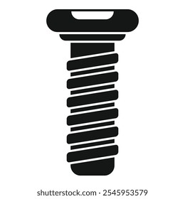 Icono de Vector simple de un tornillo de metal negro, ideal para proyectos de bricolaje, construcción e ingeniería