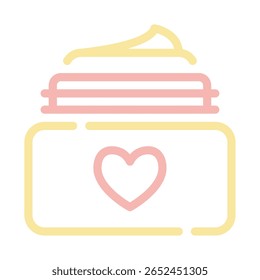 Icono de Vector simple de una forma de tarro de mantequilla corporal.