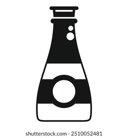 Simple vector icon of a bottle of champagne with its cork, celebrating a special occasion