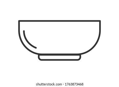 Simple vector icon of the bowl. Outline illustration isolated on a white background for websites and apps, stickers and stickers