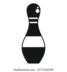 Simple vector icon of a bowling pin, perfect for representing bowling or leisure activities