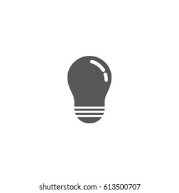 Simple vector icon of a bulb. Traditional round form. Silhouette.
