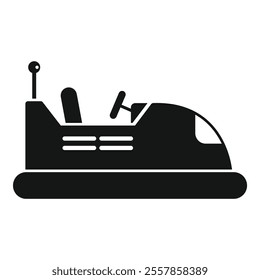 Simple vector icon of a bumper car moving forward, perfect for any project related to amusement parks or entertainment