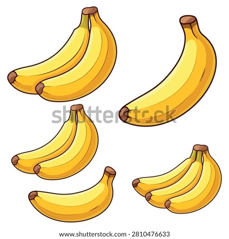 simple vector icon of bunch of bananas, symbol representing fresh fruits, healthy nutrition