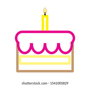 simple vector icon, with cake shape
