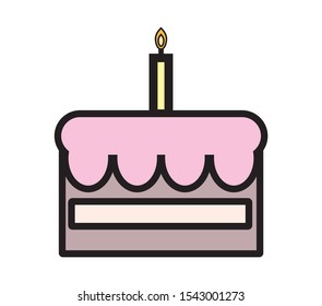simple vector icon, with cake shape