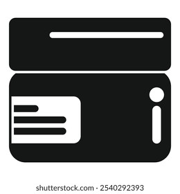 Simple vector icon of a card reader, a device commonly used for electronic payments and data transfer