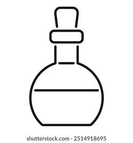 Icono de Vector simple de un frasco de química con una sustancia sobre un fondo blanco