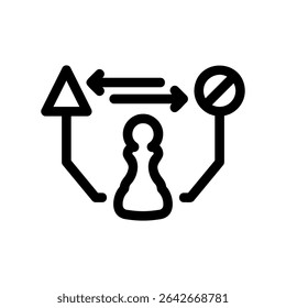 Simple vector icon chess, pawn