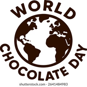 Simple vector icon with a chocolate globe for World Chocolate Day. Best for logos, icons, and celebration branding.