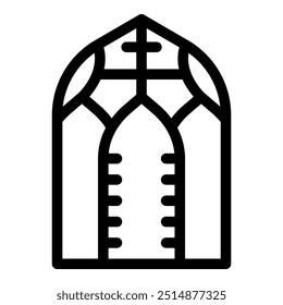Icono de Vector simple de un edificio de la iglesia con una cruz