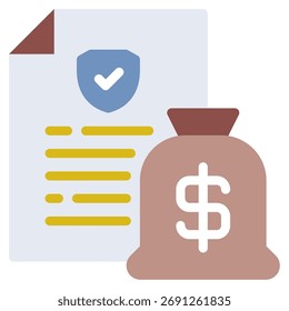 Ícone de vetor simples de símbolos de processamento de declarações.