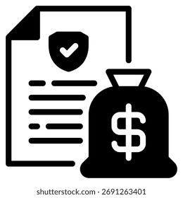 Ícone de vetor simples de símbolos de processamento de declarações.