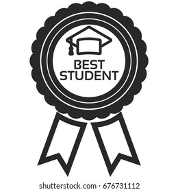 Simple Vector Icon of a classic encouragement badge in line art style. Pixel perfect. Basic education element. School theme. Back to college.