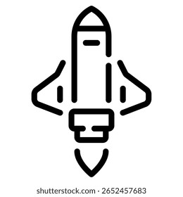 Simple vector icon of a classic retro spaceship.