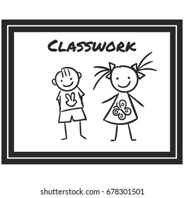 Simple Vector Icon of a classic school blackboard in line art style. Pixel perfect. Basic education element. School and office tool. Back to college. chalkboard