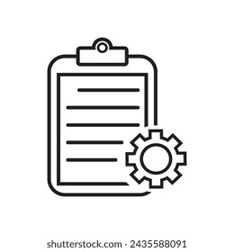 Simple vector icon clipboard illustration settings box board icon