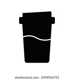 Simple vector icon of a coffee cup. Black Coffee cup vector icon.