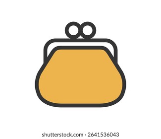 Simple Vector Icon of Coin Purse for Money, Budgeting, and Finance