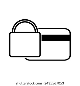 Simple vector icon collection, card security illustration