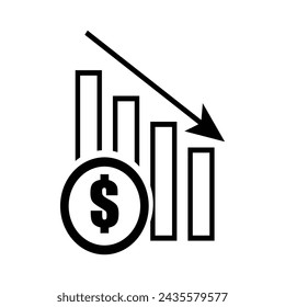 Einfache Vektor-Icon-Sammlung, finanzielle Rückgang Grafik-Illustration