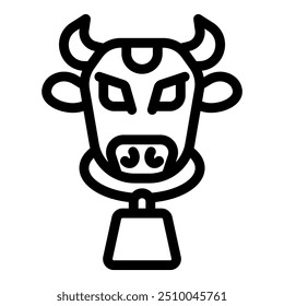 Simple vector icon of a cow head perfect for any project needing a farm animal