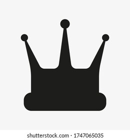 Simple vector icon of a crown isolated on white background.